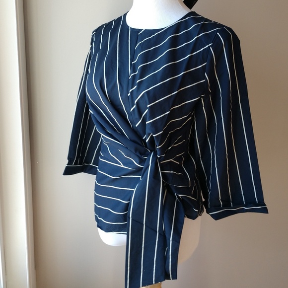 S - XL• Navy Striped Top - Picture 4 of 8
